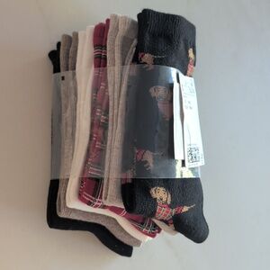 H&M Plaid Dachshund Plain Pack Of 7 Socks